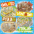 Gelato Pizza Vintage Street Scene Stickers