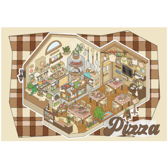 Gelato Pizza Vintage Street Scene Stickers