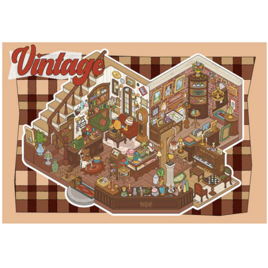 Gelato Pizza Vintage Street Scene Stickers