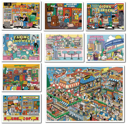 American Comic Style Modern Youth Sticker Scene