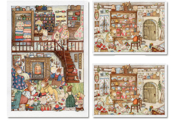 DIY 3D Landscape Stickers Bunny Tailors Workday Cozy Cottage