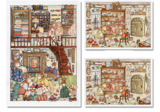 Bunny Tailors Workday Bread Bakery Cozy Cottage Picnic Time Sticker Scene