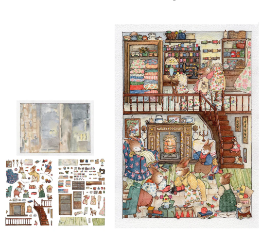 DIY 3D Landscape Stickers Bunny Tailors Workday Cozy Cottage