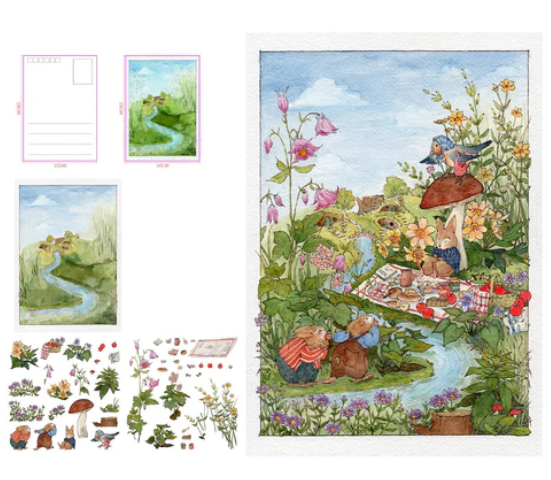 DIY 3D Landscape Stickers Bunny Tailors Workday Cozy Cottage