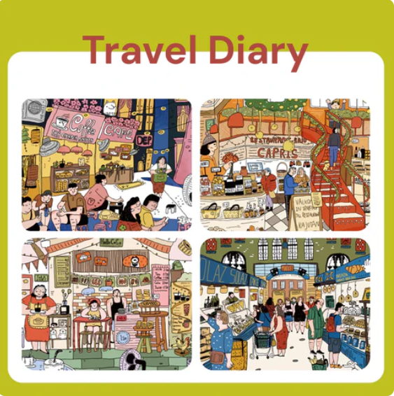 Travel Diary Seyahat Gunlugu 3D Sticker Scene