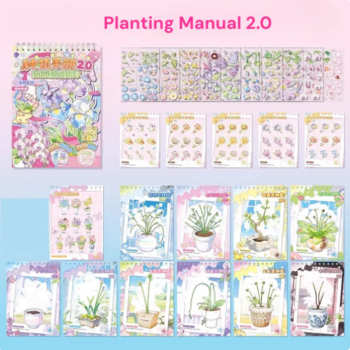 Planting Manual Minature Garden DIY Scene Sticker Book