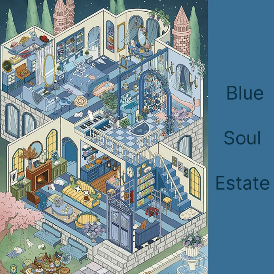 Big Size Luxury Cozy Villa Cottage Miniature Scene Sticker