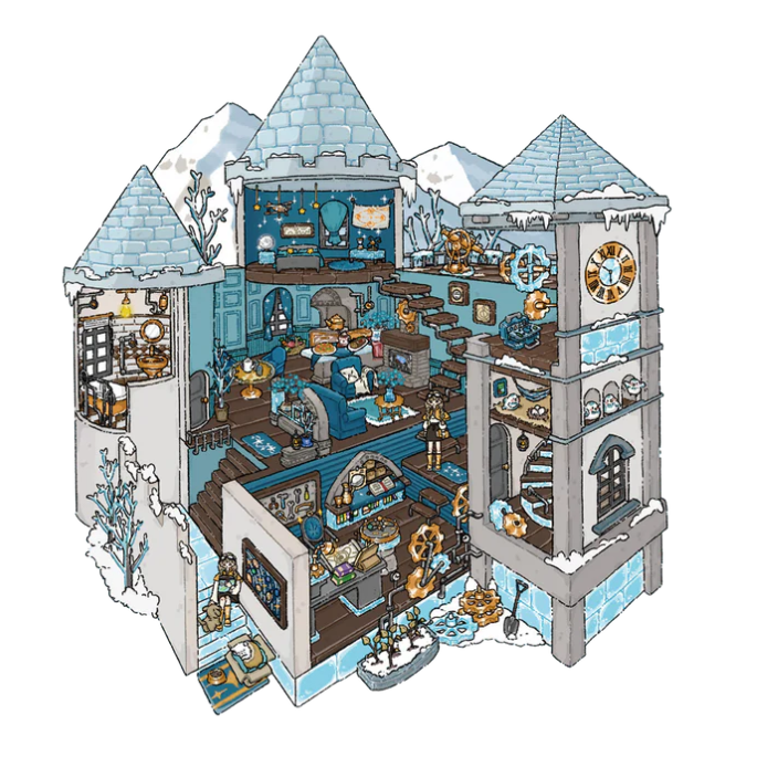 Metting Roses Stardust At Fingertips Snug Villa 3D Scene Sticker