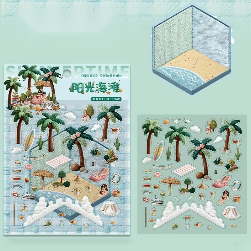 Summer Island Scene Stickers