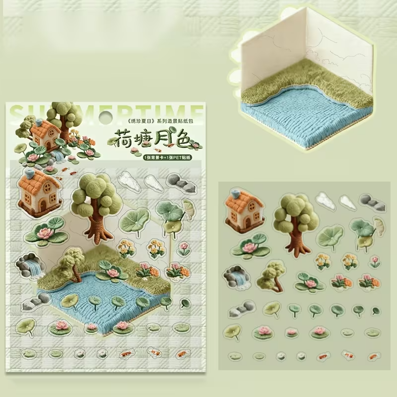 Summer Island Scene Stickers