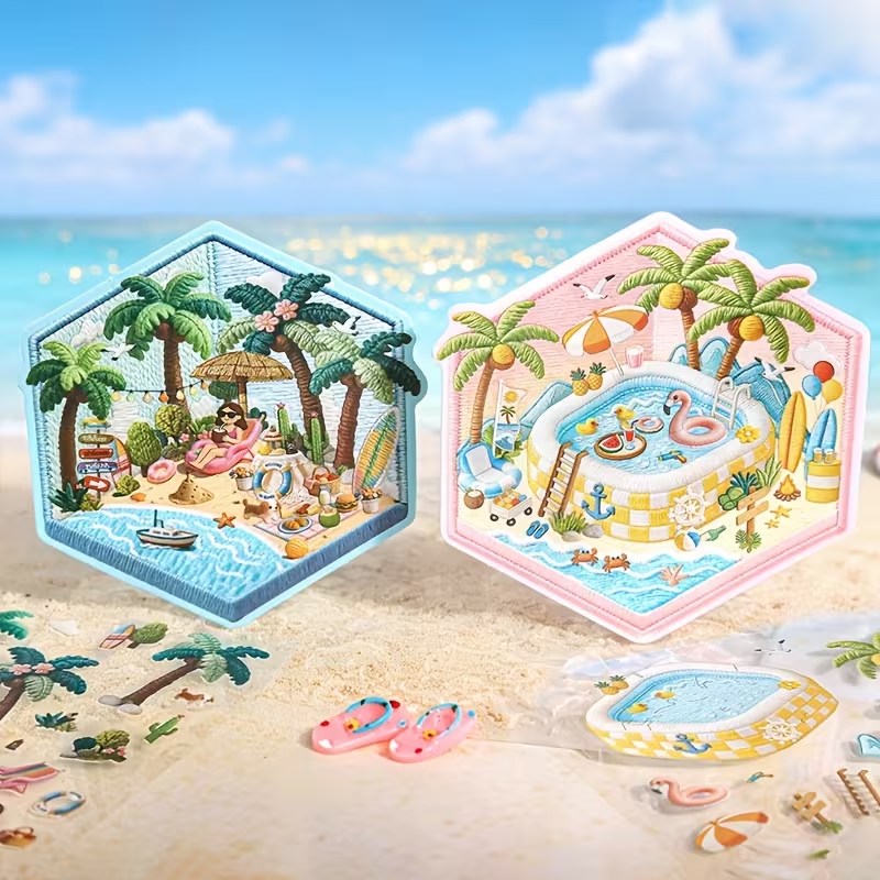 Summer Island Scene Stickers