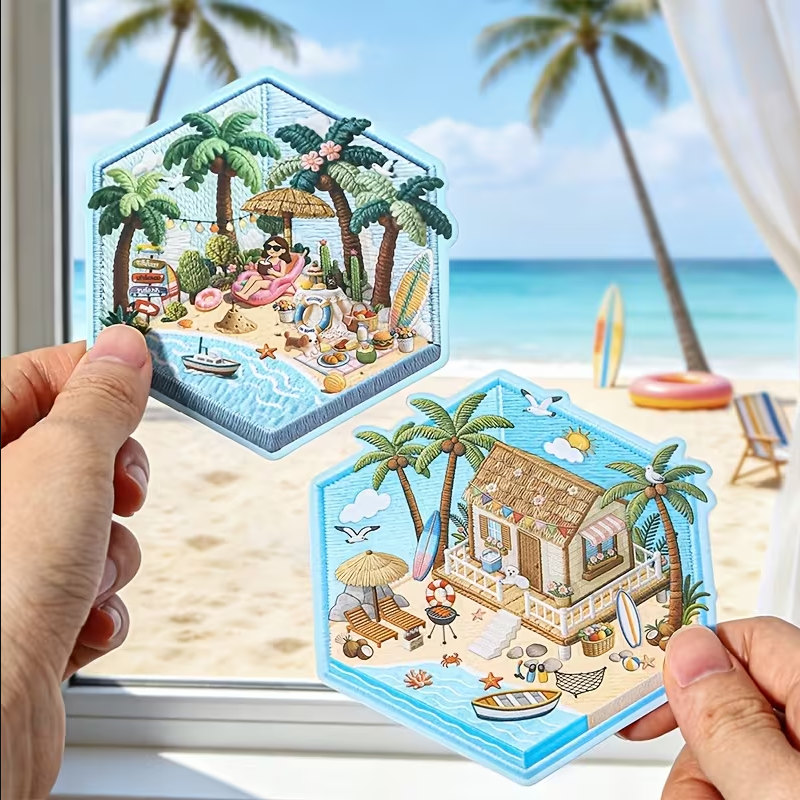 Summer Island Scene Stickers