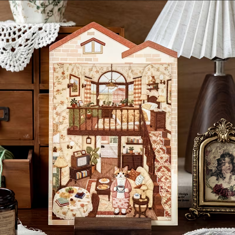 Cat Themed Cute Cat Daily Life Room Stickers for DIY