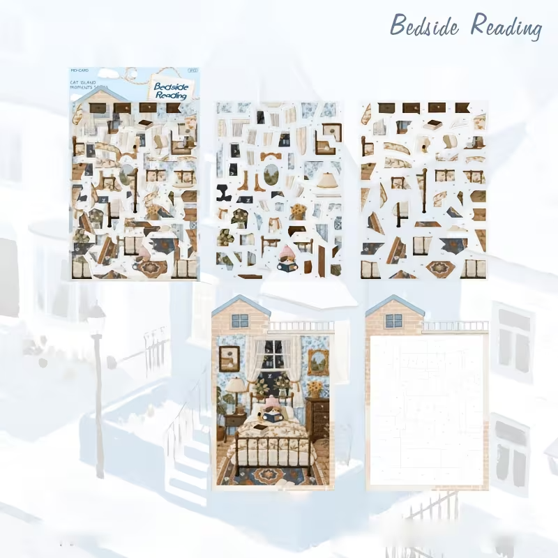 Cat Themed Cute Cat Daily Life Room Stickers for DIY