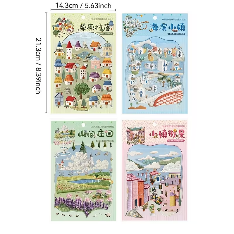 Mediterranean & European Town Embroidery Stickers