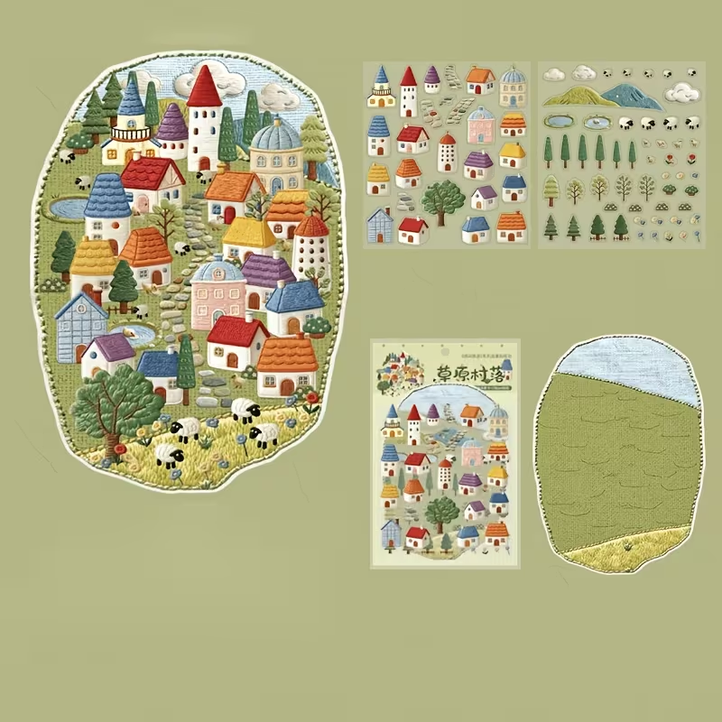 Mediterranean & European Town Embroidery Stickers