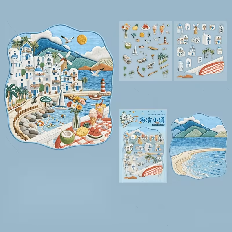 Mediterranean & European Town Embroidery Stickers
