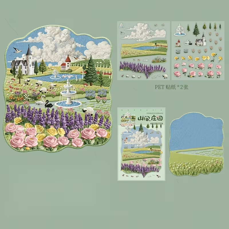 Mediterranean & European Town Embroidery Stickers