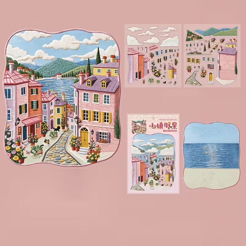 Mediterranean & European Town Embroidery Stickers