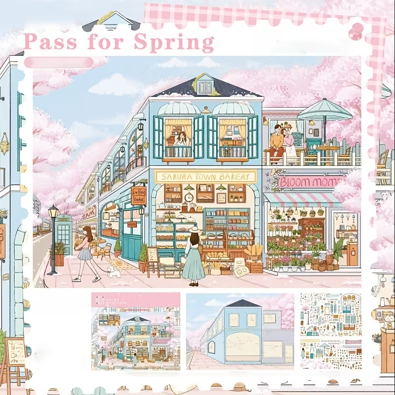 Journal Winter Island Spring Pass Dinner Party 3D Sticker Scene