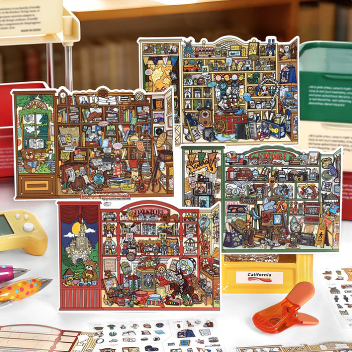 Souvenir Shop Rainforest Bookstore Doll Shop 3D Sticker Scene