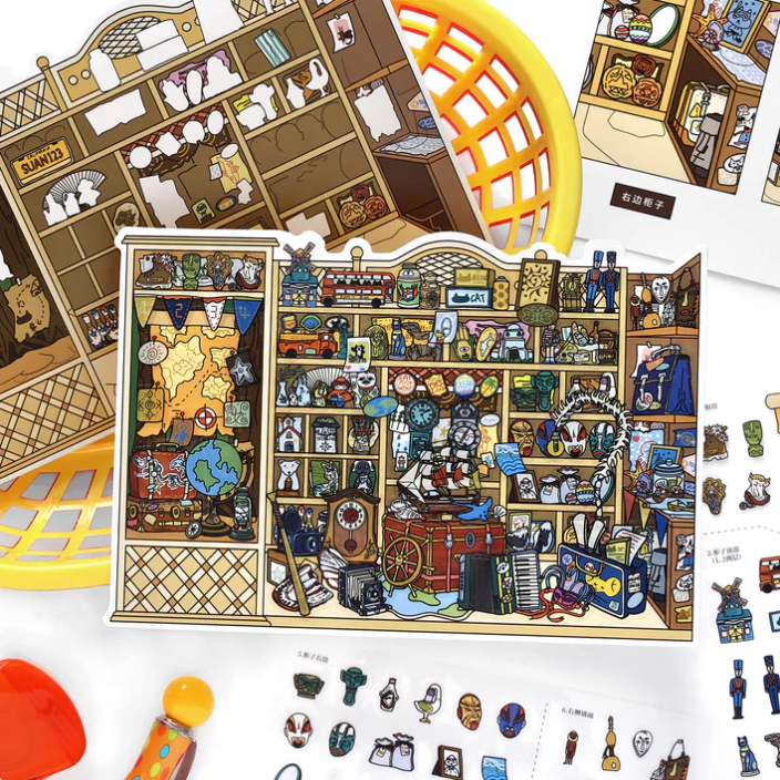 Souvenir Shop Rainforest Bookstore Doll Shop 3D Sticker Scene