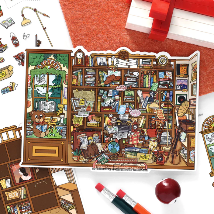 Souvenir Shop Rainforest Bookstore Doll Shop 3D Sticker Scene