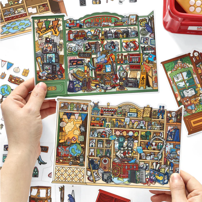 Souvenir Shop Rainforest Bookstore Doll Shop 3D Sticker Scene