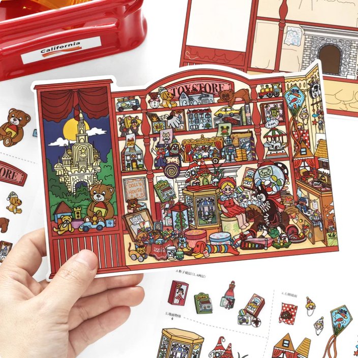 Souvenir Shop Rainforest Bookstore Doll Shop 3D Sticker Scene