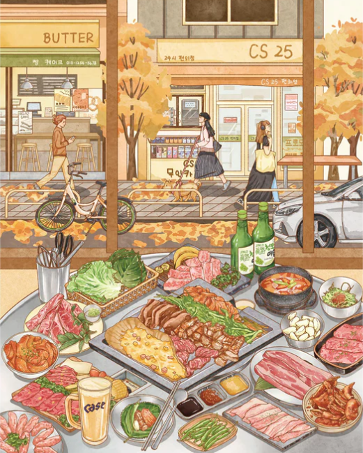 Delicious Food Korean BBQ Suki Yaki Desserts Stickers