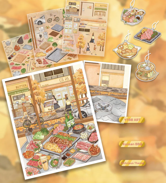 Delicious Food Korean BBQ Suki Yaki Desserts Stickers