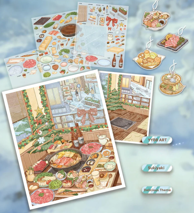 Delicious Food Korean BBQ Suki Yaki Desserts Stickers
