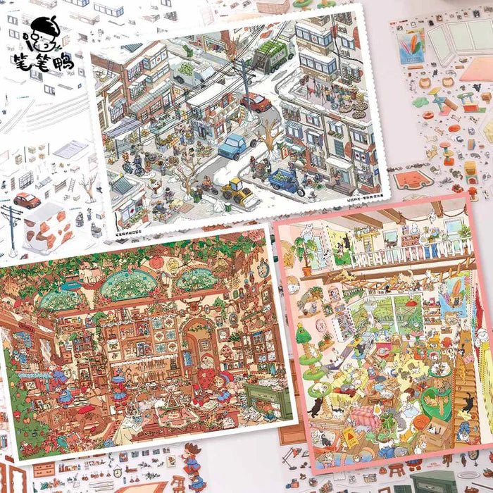 Cat Apartment Little Wood Workshop 3D Scene Stickers