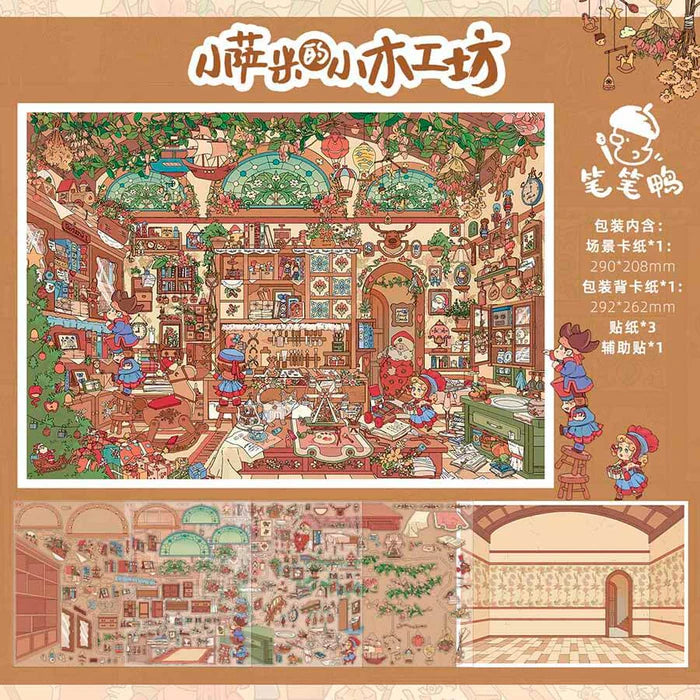Cat Apartment Little Wood Workshop 3D Scene Stickers