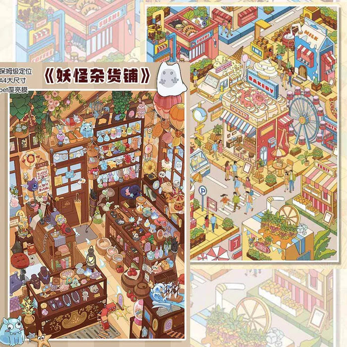 Sweet & Fun Dining Yokai General Store Landscape Stickers
