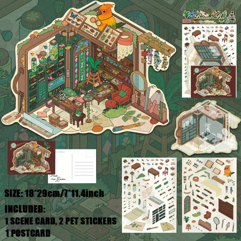 DIY Landscape Stickers Botainst House Perfume Shop Apple House