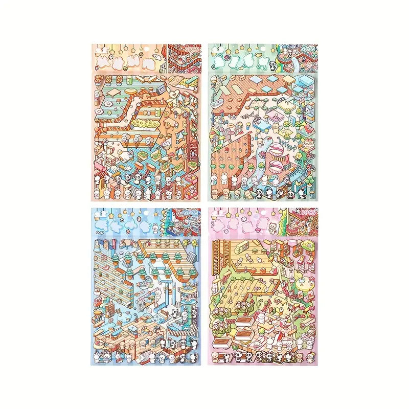 Cozy House 3D Miniature Scene Stickers Set
