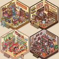 Cute 3D House Miniature Scene Stickers