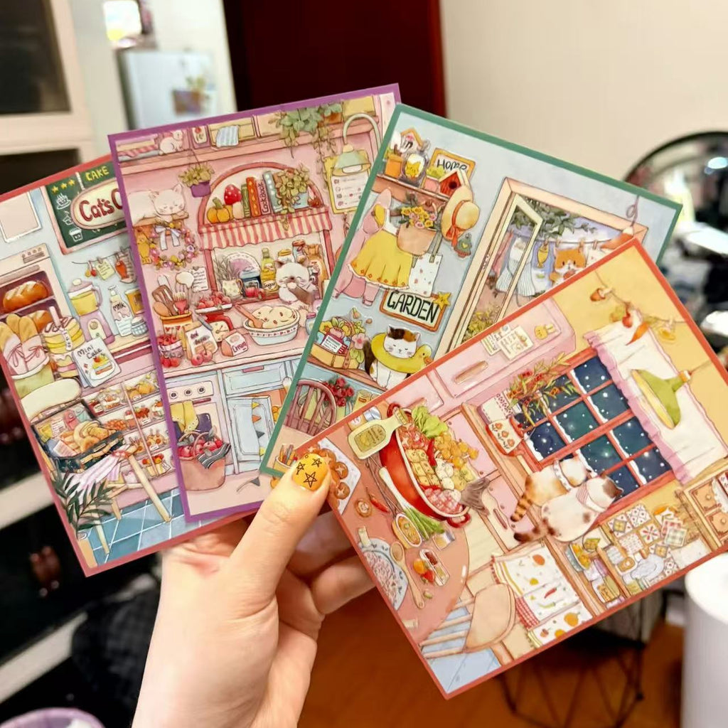 DIY Mini Card 3D Landscape Stickers