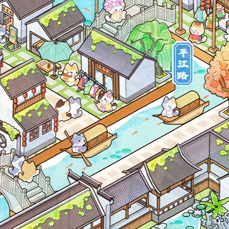 Ancient Chinese City 3D Sticker Scene
