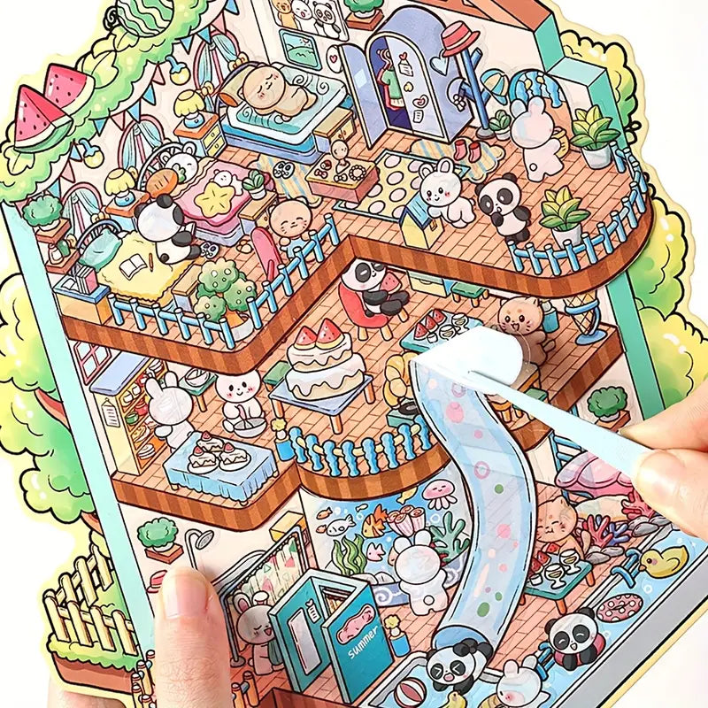 Cozy House 3D Miniature Scene Stickers Set