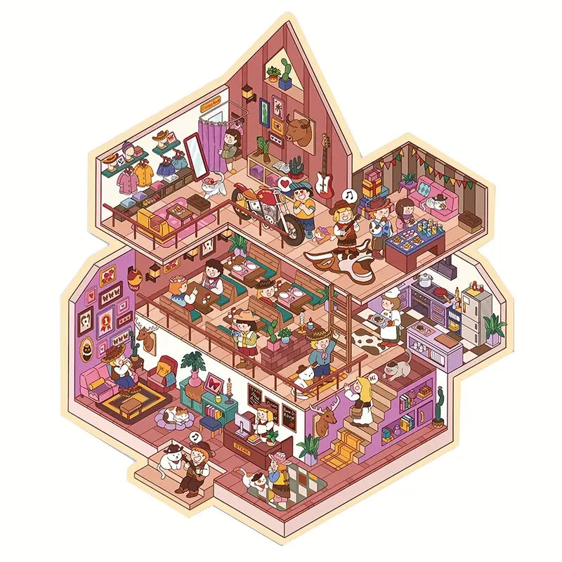 Create Cat Office Cowboy Party 3D Sticker Scene