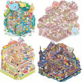Dream Castle Capybara Magic House Underwater Library 3D Miniature Scene Sticker