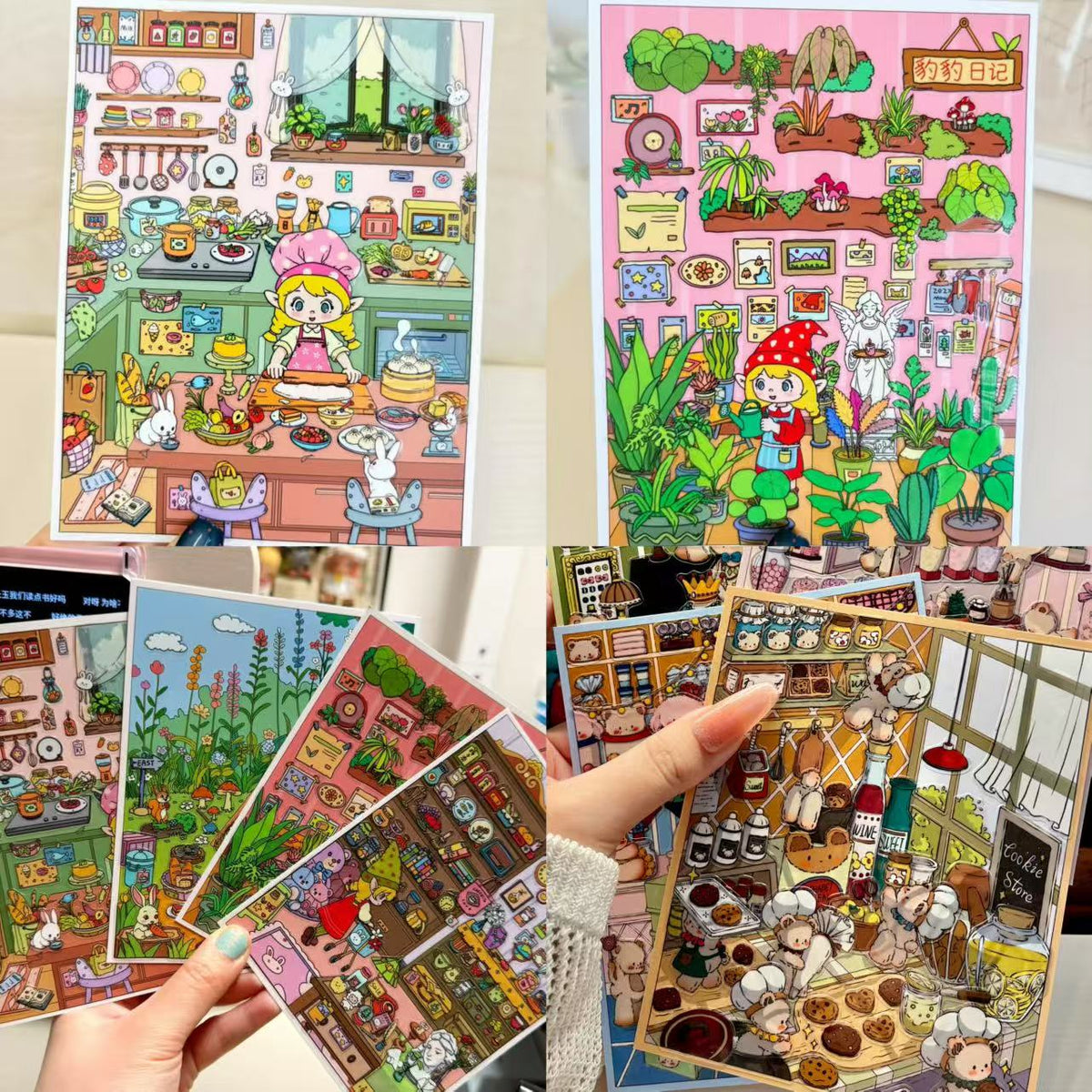DIY Mini Card 3D Landscape Stickers