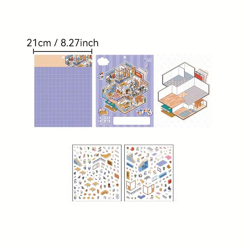 Create Cat Office Cowboy Party 3D Sticker Scene