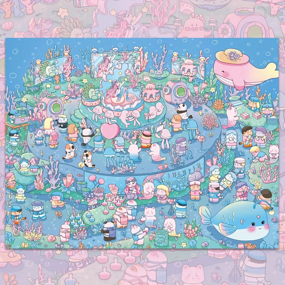 Farmer Market School Refuge Deep Sea Concert Water Park  3D Miniature Scene Stickers