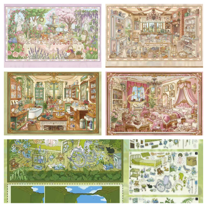 Design European Bathroom Kitchen Afternoon Tea 3D Scene Stickers